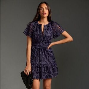 Anthropologie Navy Mini Dress